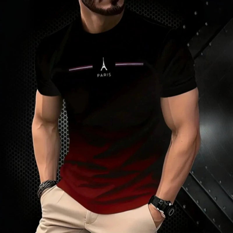 2026 Summer Men's Casual Short Sleeve T-Shirt 3D Print Loose Fit - Image 4
