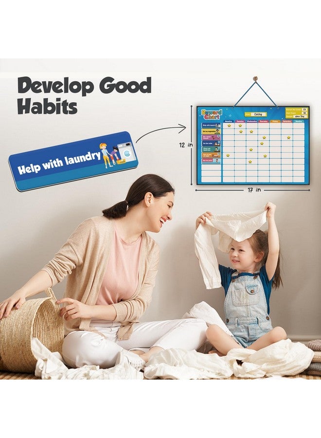 Inamio Reward Chart For Kids-80+Chores,Magnetic Chore Chart For Multiple Kids-Up To 3 Toddlers For Home Learning-Daily Star Chart For Classroom,Potty Training,Childrens Routine Or Behavior Training - Image 4