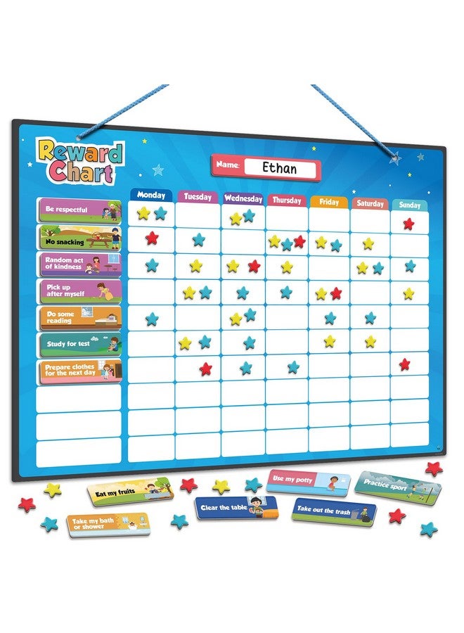Inamio Reward Chart For Kids-80+Chores,Magnetic Chore Chart For Multiple Kids-Up To 3 Toddlers For Home Learning-Daily Star Chart For Classroom,Potty Training,Childrens Routine Or Behavior Training - Image 1