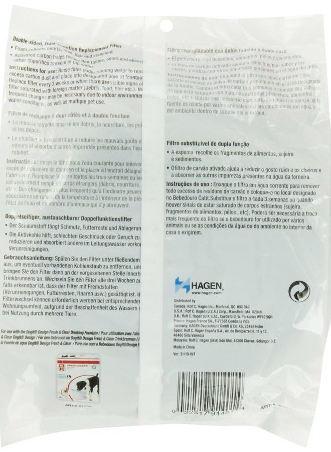 Dogit Replacement Drinking Water Fountain Filters, 3-Pack – Replacement Filters for Dogit Fresh & Clear Drinking Water Fountain and ZEUS H2EAU Elevated Dog and Cat Drinking Water Fountain - Image 3