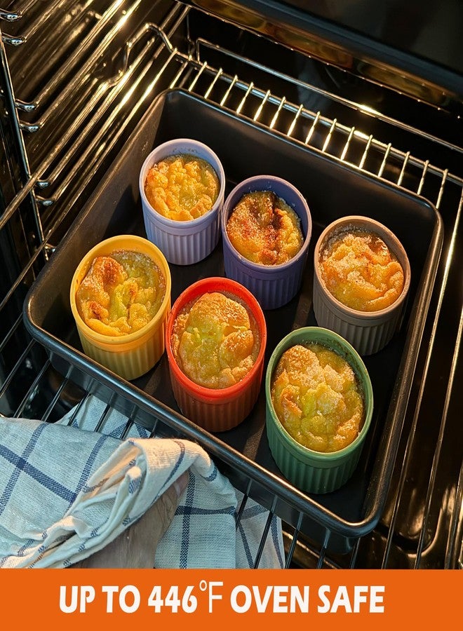Koluti Nonstick Silicone Ramekins 8oz Set of 6, Creme Brulee Souffle Oven Safe Bowls with Lids, Pudding Dessert Baking Cups Ice Cream Snack Food Storage Container, BPA Free, Microwave, Freezer Safe - Image 3