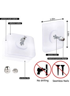 Excefore Adhesive Hooks Heavy Duty, Wall Hooks for Hanging,Wall Hangers without Nails,2 in 1 Screw Free Sticker for Wall Mount Shelf,Waterproof Rustproof (16mm) 30 PCS  - Image 5