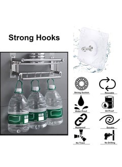 Excefore Adhesive Hooks Heavy Duty, Wall Hooks for Hanging,Wall Hangers without Nails,2 in 1 Screw Free Sticker for Wall Mount Shelf,Waterproof Rustproof (16mm) 30 PCS  - Image 2