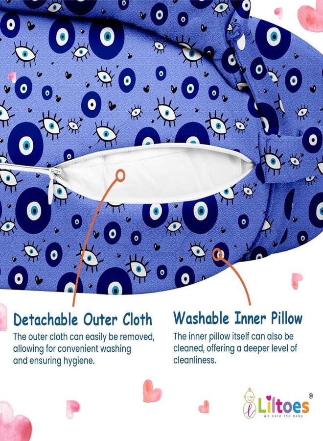Liltoes Nursing Pillow for Breastfeeding, Plus Size Breast Feeding Pillow with Security Fence Design for Extra Baby Support, Adjustable Waist Strap | Baby Pillow (Nazar Battu) - Image 4