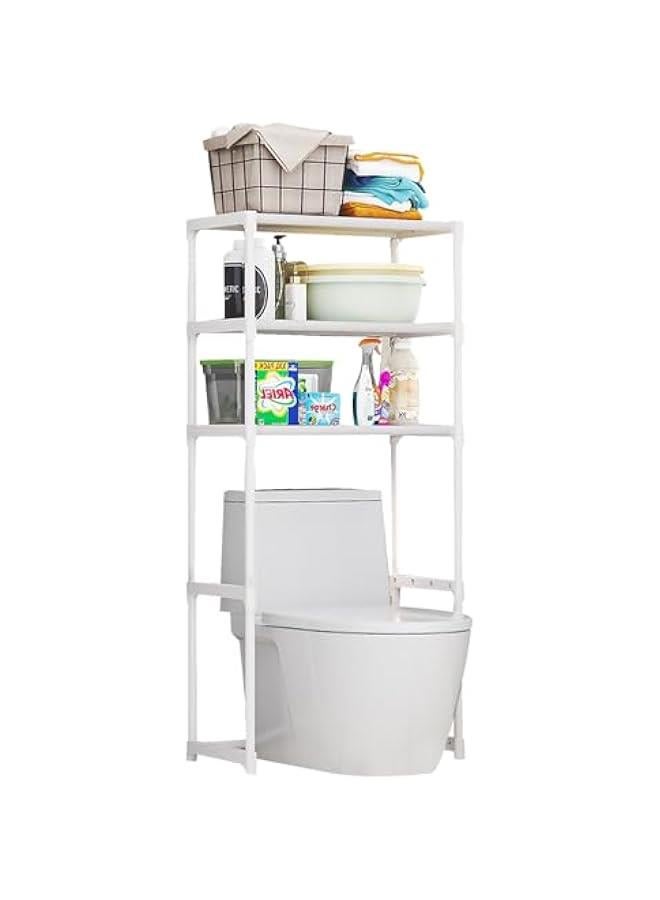 MIXDE Over the Toilet Storage Rack, 3-Tier High Capacity Bathroom Storage Shelf with Thickened Steel Pipe, Space-Saving Bathroom Organizer Rack for Home, Hotel - Image 1