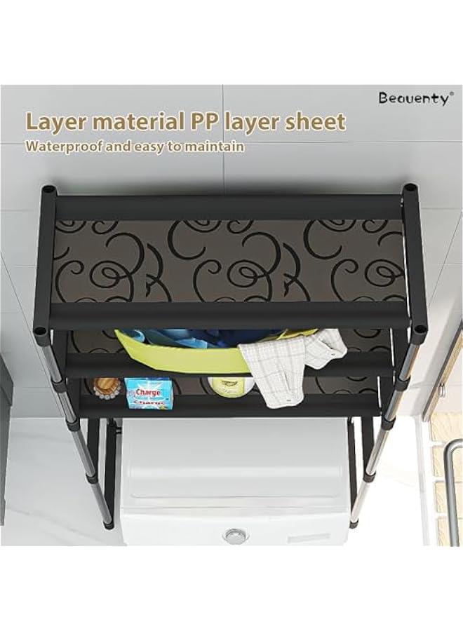 MIXDE Over the Toilet Storage Rack, 3-Tier High Capacity Bathroom Storage Shelf with Thickened Steel Pipe, Space-Saving Bathroom Organizer Rack for Home, Hotel - Image 4