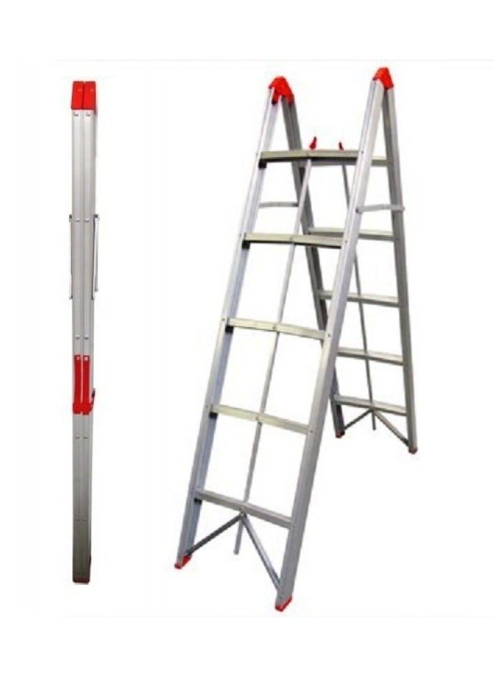 5-Step Ladder Aluminum Collapsible Box Stick Ladder, Aluminum Ladders 