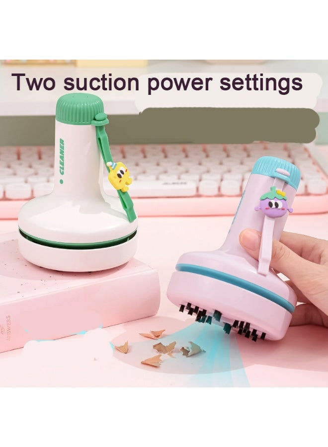 Mini Handheld Vacuum Cleaner for Removing Pencil Shavings, Paper Bits & Eraser Debris, 2-Speed Suction, 1200mAh Rechargeable Battery（Pink） - Image 2