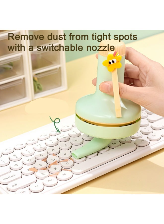 Mini Handheld Vacuum Cleaner for Removing Pencil Shavings, Paper Bits & Eraser Debris, 2-Speed Suction, 1200mAh Rechargeable Battery（Pink） - Image 3