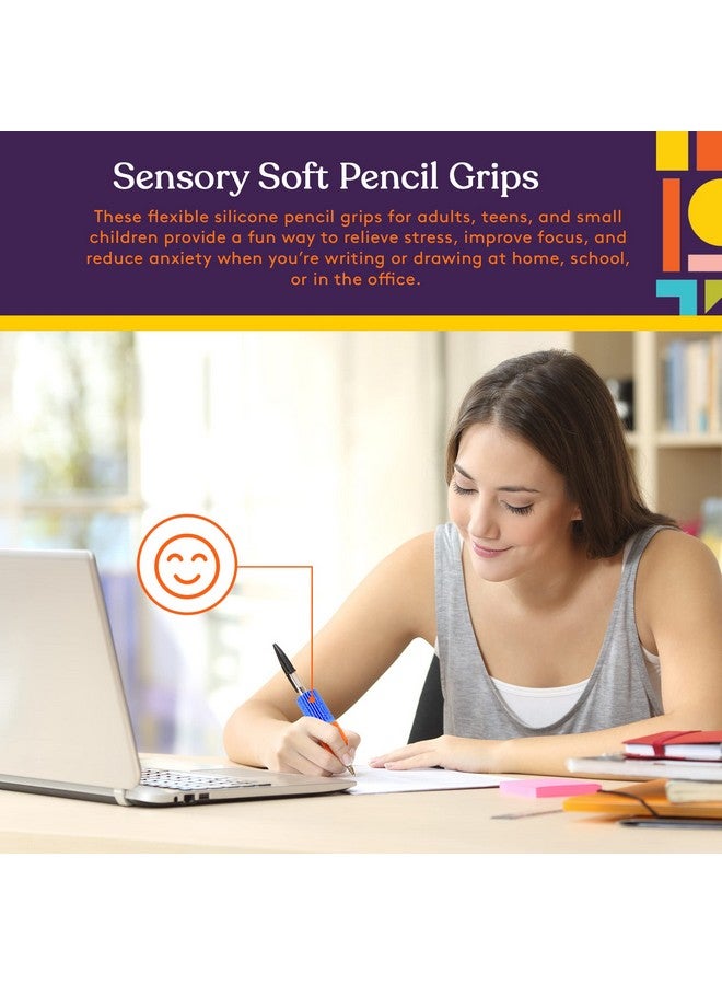 Special Supplies 50 Squishy Pencil Grips For Kids And Adults - Colorful, Cushioned Holders For Handwriting, Drawing, Coloring - Ergonomic Right Or Left-Handed Use - Reusable (50-Pack)  - Image 4