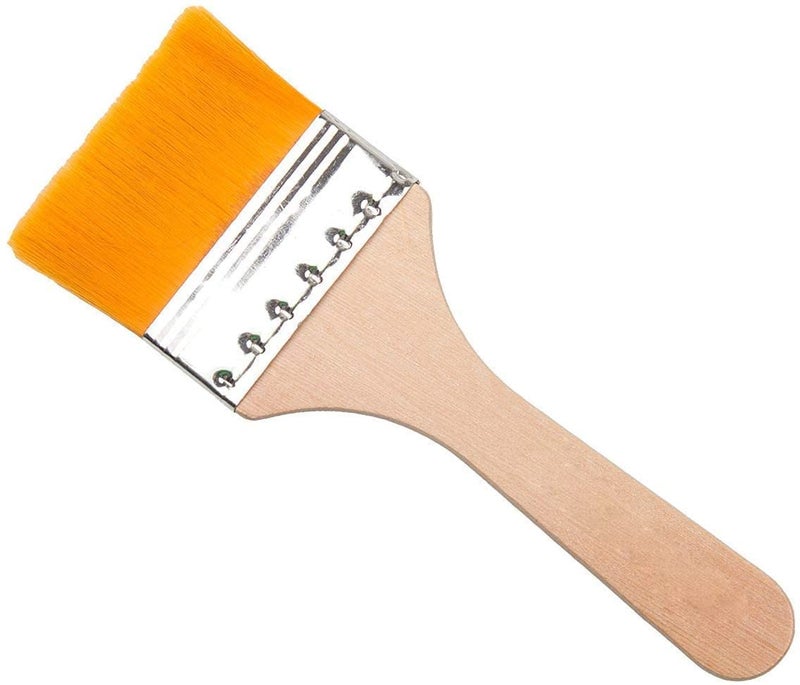 Craftwings Synthetic Flat Wash Painting Brush Set of 4 Pcs Acrylic Oil Gouache Artist Student Paint Colors Brushes Size Orange bristles 2, 4, 6, 8 - Image 4