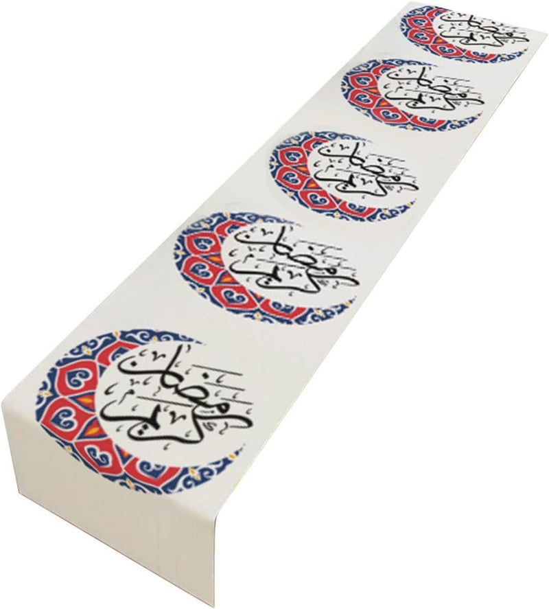 LOVNOV Eid Mubarak Table Runner Table Decorations - LOVNOV Ramadan Mosque Lattern Islamic Happy Ramadan Mubarak Party Supplies Decorations (33 x 180 cm, Moonlit) - Image 2