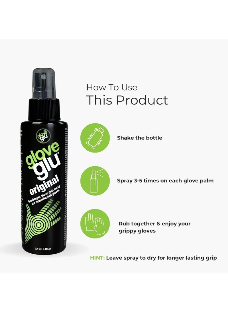 gloveglu - Magic Gloveglu Original Goalkeeper Glove Grip Spray for new/match goalkeeper gloves 120ml - Image 1