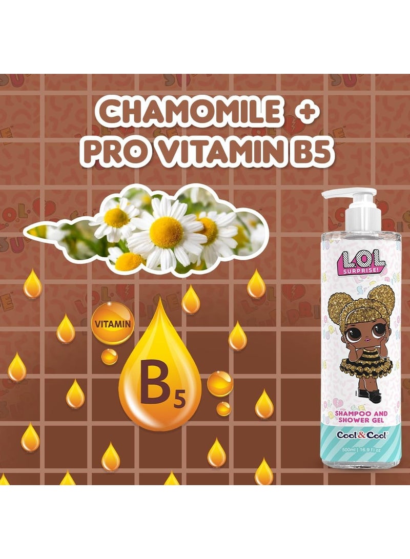 كول اند كول كول آند كول إل أوه إل سربرايز كوين بي، شامبو للأطفال وجل استحمام خالٍ من الكحول مملوء بالكاموميل برو فيتامين ب5 - 500 مل - Image 3