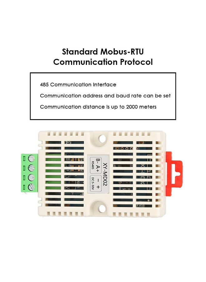 Generic - RS485 Temperature Humidity Transmitter RS485 Modbus-TRU Temperature Sensor Temperature-Humidity Sensors Temperature and Humidity Monitoring XY-MD02 - Image 1