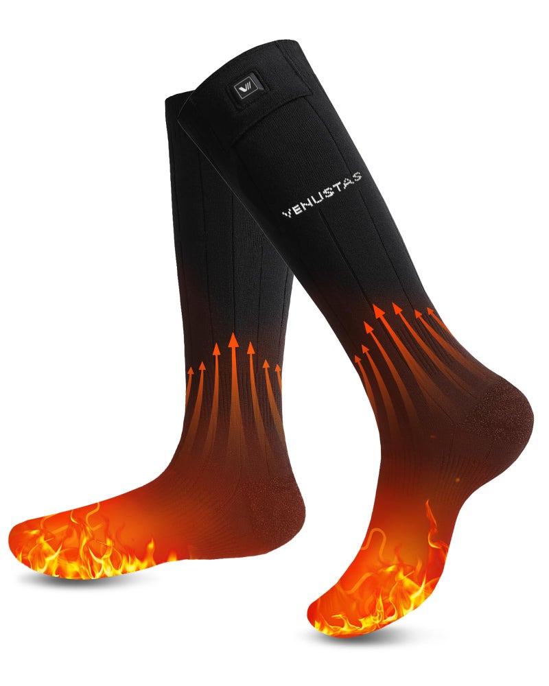 Venustas Heated Socks for Men Women, Rechargeable Electric Sock with Batteries, 3D Half-Sole Heating for Ski Hunting - Image 1