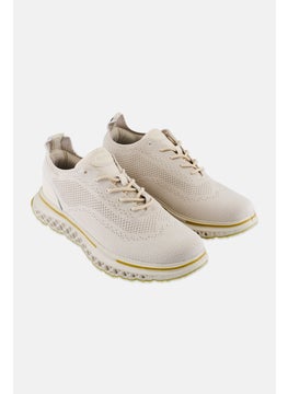 Algspar Men Lace Up Casual Shoes, Light Beige  - Image 1