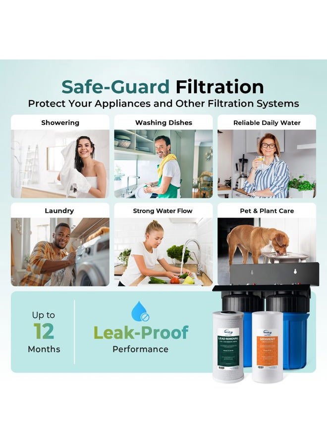 iSpring WGB21B-CPB 2-Stage Whole House Water Filtration System Reduces Arsenic, Cadmium, Mercury, Sediments, Chlorine, and up to 99% Lead, 1" Inlet/Outlet Ports - Image 5