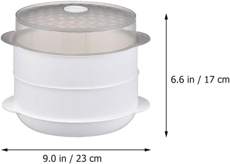بخار ميكروويف مزدوج الطبقات مع غطاء حاويات مقاومة للحرارة من البولي بروبيلين للخضروات والأرز - Image 3