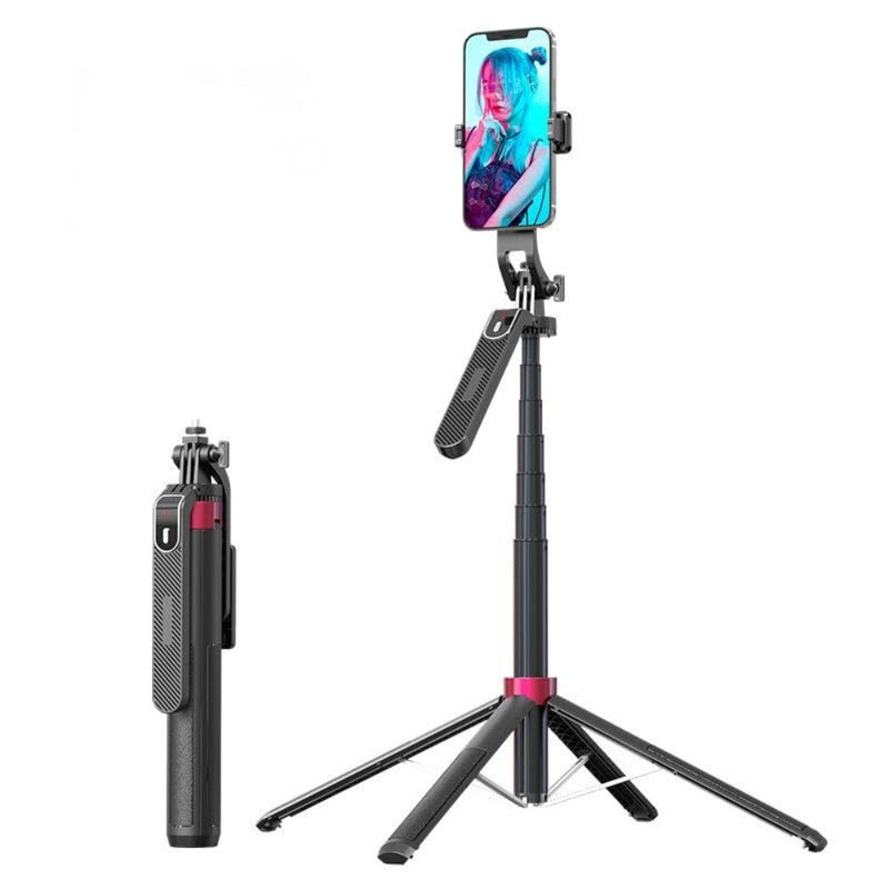 Selfie Stick Tripod, Cell Phone Tripod, All-in-one Selfie Stick, Portable, Lightweight, with Detachable Remote Control, Fill-in Light, For All Phone Selfie, Live Streaming, Video Recording, Traveling