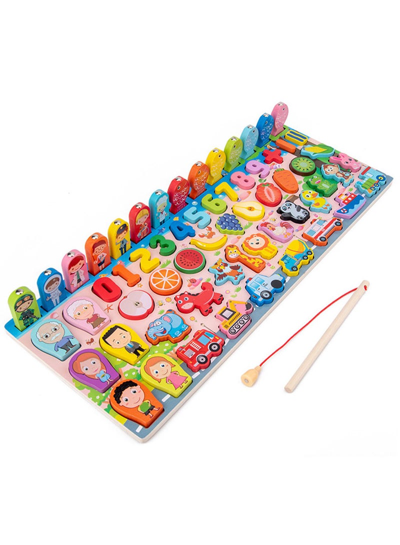 Toy magnet wood numbers and shapes - Image 1