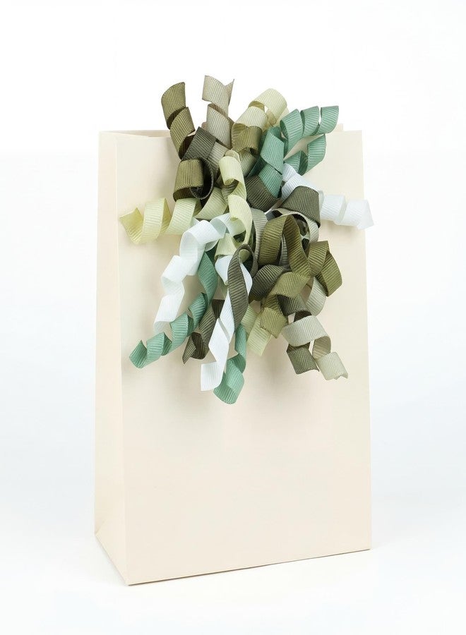 YKW Green Ombré Curly Gift Bows for Wrapping - 6 Pack Large 4" Self Adhesive Grosgrain Ribbon Bows for Nature Lovers, Earth Day, St. Patrick's & Woodland Theme Decorations - Image 5