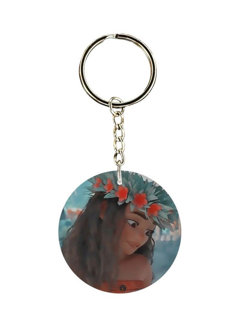 RKN Barbie Girl Face Printed Double Sided Keychain