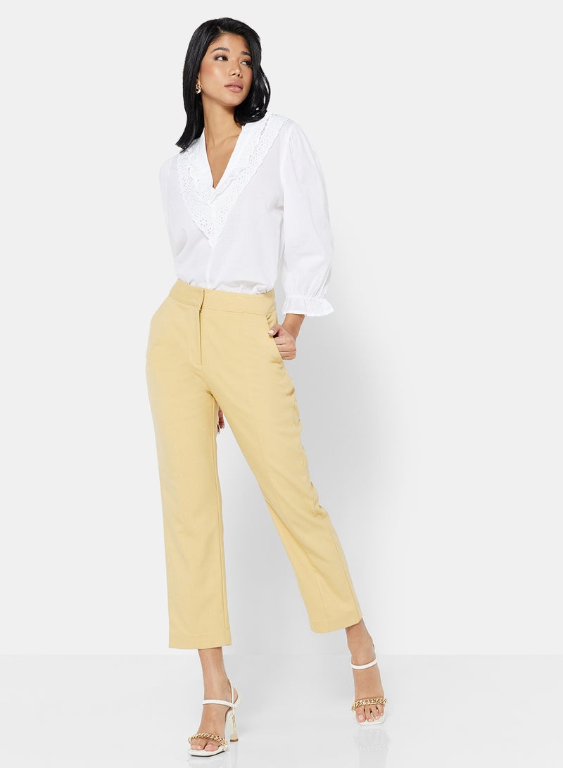 Jacqueline de Yong Broderie V-Neck Top - Image 4