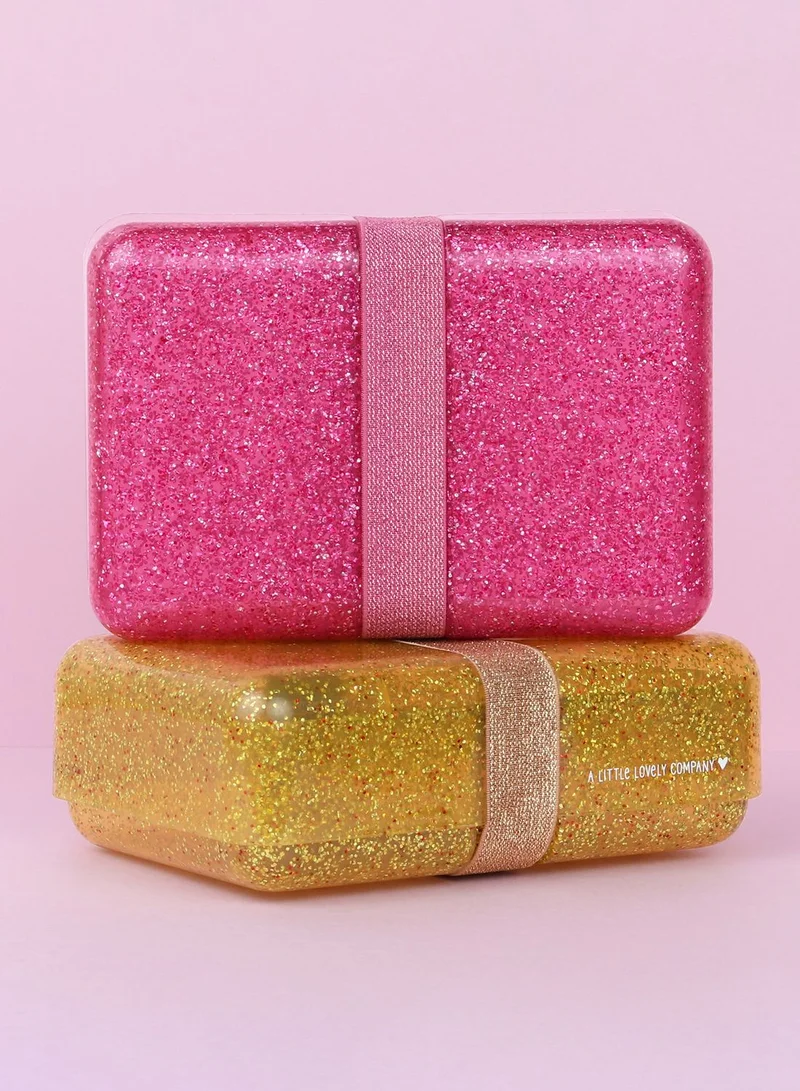 A Little Lovely Company Glitter Lunch Box - Pink