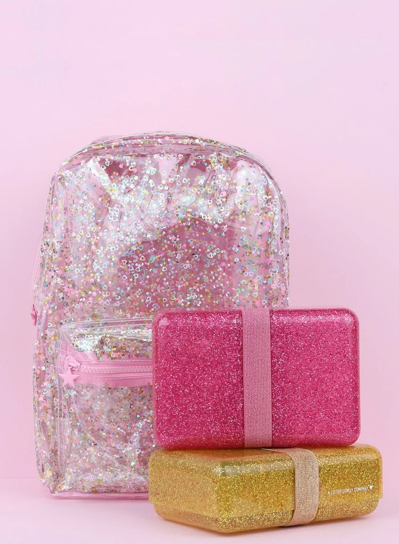 A Little Lovely Company Glitter Lunch Box - Pink