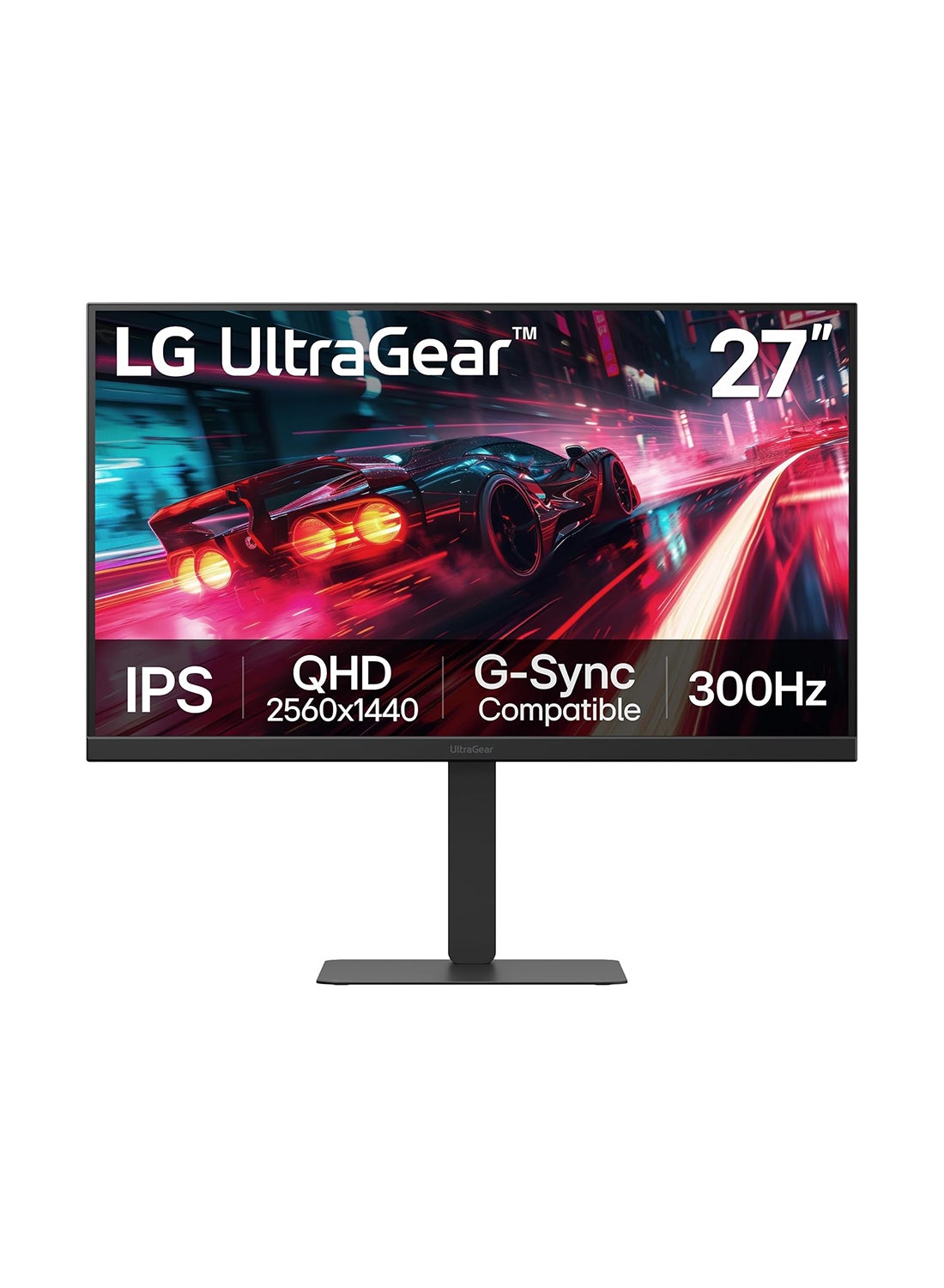 27 inch Ultragear QHD (2560 x 1440) IPS Gaming Monitor, 300Hz, 1ms, NVIDIA G-Sync, AMD FreeSync Premium, VESA DisplayHDR 400, HDMI 2.1, USB Type-C, Tilt/Height/Swivel/Pivot Stand Black