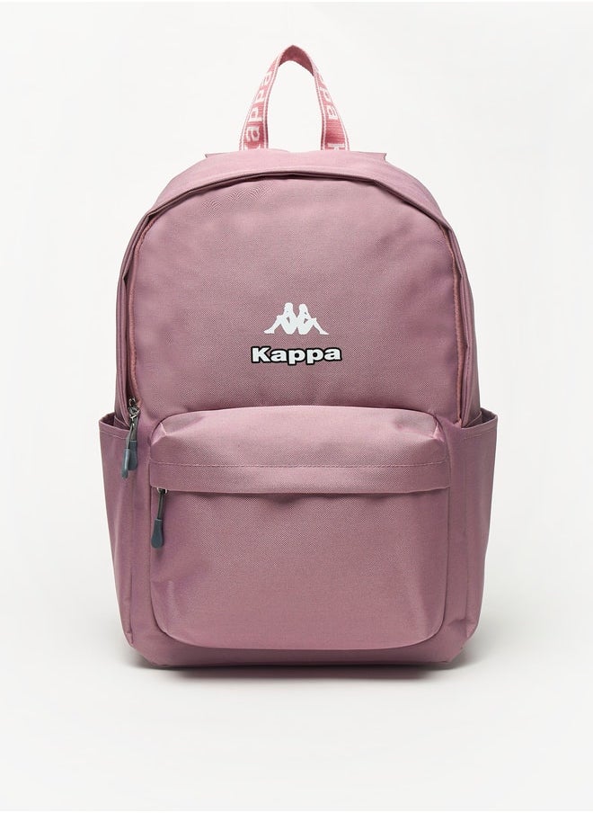 Kappa Logo Detail Backpack with Adjustable Shoulder Straps  - Image 1