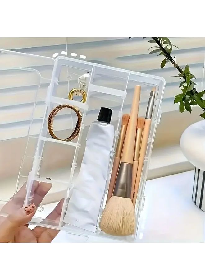 12 Compartment Clear Plastic Storage Box With Adjustable Dividers For Jewelry Office Supplies Desk Organization 1pc - Image 4