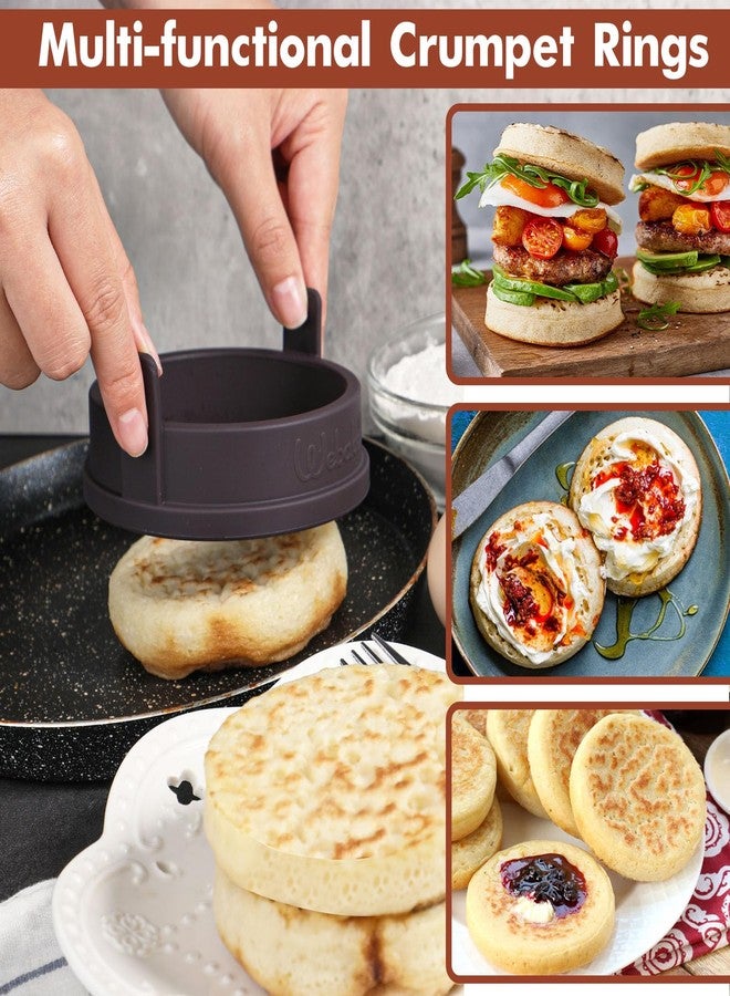 Webake Silicone Crumpet Rings Nonstick 3.5 inch Standard Size English Muffin Ring, Egg Rings, BPA-Free, Set of 4 - Image 3