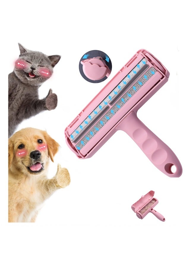 كيلا بكرة إزالة شعر الحيوانات الأليفة، مزيل فراء الكلاب والقطط مع قاعدة تنظيف ذاتية، أداة فعالة لإزالة شعر الحيوانات، مثالية للأثاث والأريكة والسجاد ومقعد السيارة، وردي