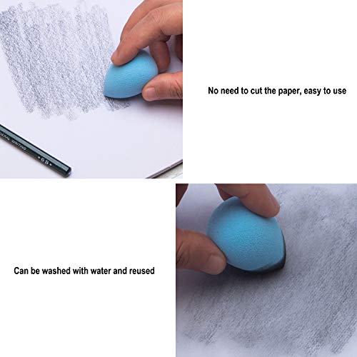 KOOTIKO 33 Pcs Blending Stumps and Tortillions Paper Art Blenders Drawing with Sandpaper Pencil Sharpener Extension Kneaded Eraser Rubbing Sponge for Student Artist Charcoal Sketch Drawing Tool - Image 5