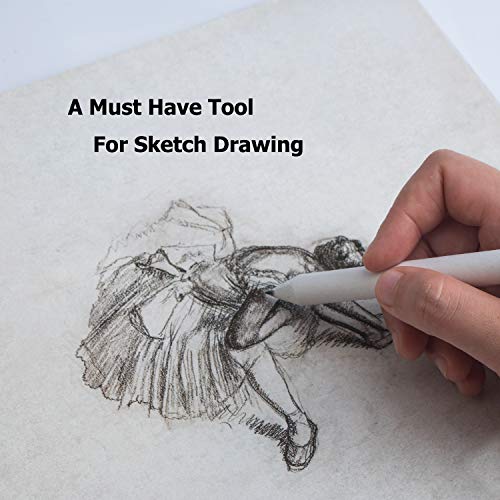 KOOTIKO 33 Pcs Blending Stumps and Tortillions Paper Art Blenders Drawing with Sandpaper Pencil Sharpener Extension Kneaded Eraser Rubbing Sponge for Student Artist Charcoal Sketch Drawing Tool - Image 4