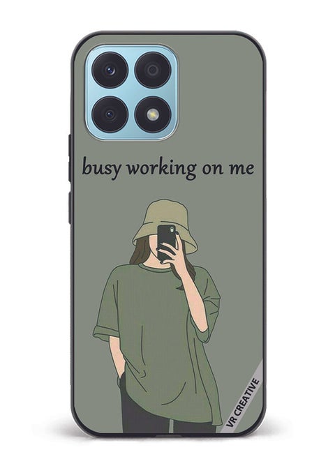 Protective Case Cover For Honor X8a Busy Working On Me Design Multicolour
