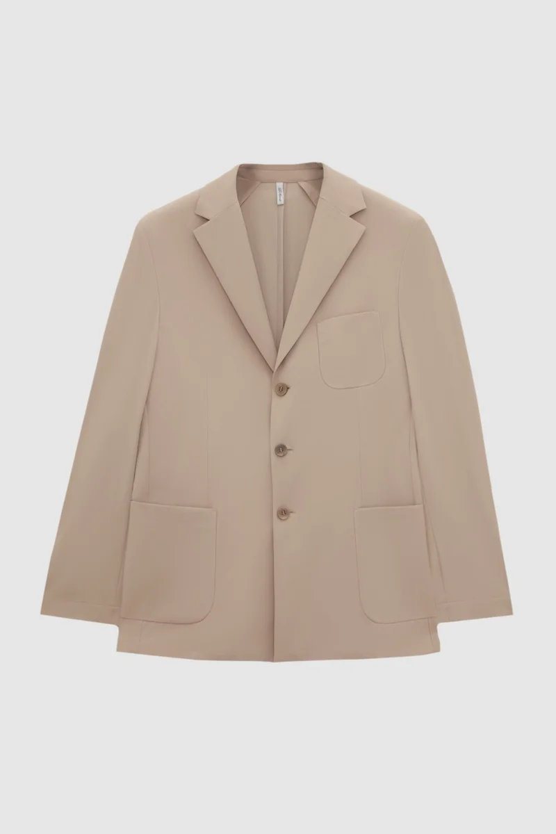 D'S DAMAT Ds Damat Slim Fit Beige Diagonal Fabric Jacket