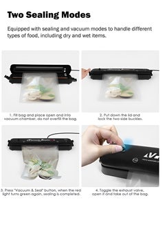 Generic Automatic Vacuum Sealer Device Machine with Sealing Bag Two Mode Sealing Food Preservation Compact Size User Friendly Operation Large Suction Vacuum Seal for Dry and Wet Food Universal Sealer  - Image 2