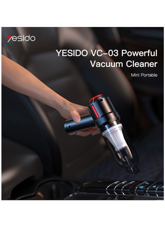 Yesido - YESIDO (VC03) - 4500pa Portable Compact Handheld Car Vacuum Cleaner - Image 1
