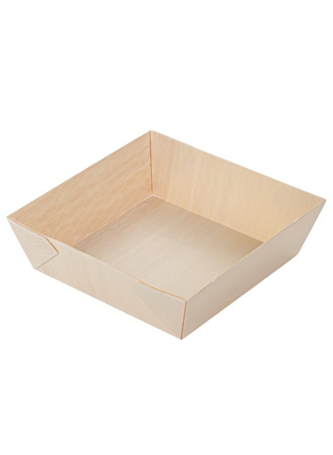 Restaurantware Taipei 14 Ounce Food Containers, 100 Square Wooden Bento Boxes - Lids Sold Separately, Grease Impermeable, Poplar To Go Boxes, Disposable, Serve Noodles, Dumplings, And More - Image 1
