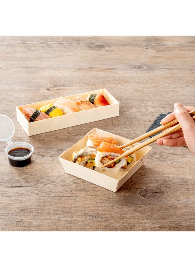 Restaurantware Taipei 14 Ounce Food Containers, 100 Square Wooden Bento Boxes - Lids Sold Separately, Grease Impermeable, Poplar To Go Boxes, Disposable, Serve Noodles, Dumplings, And More - Image 5