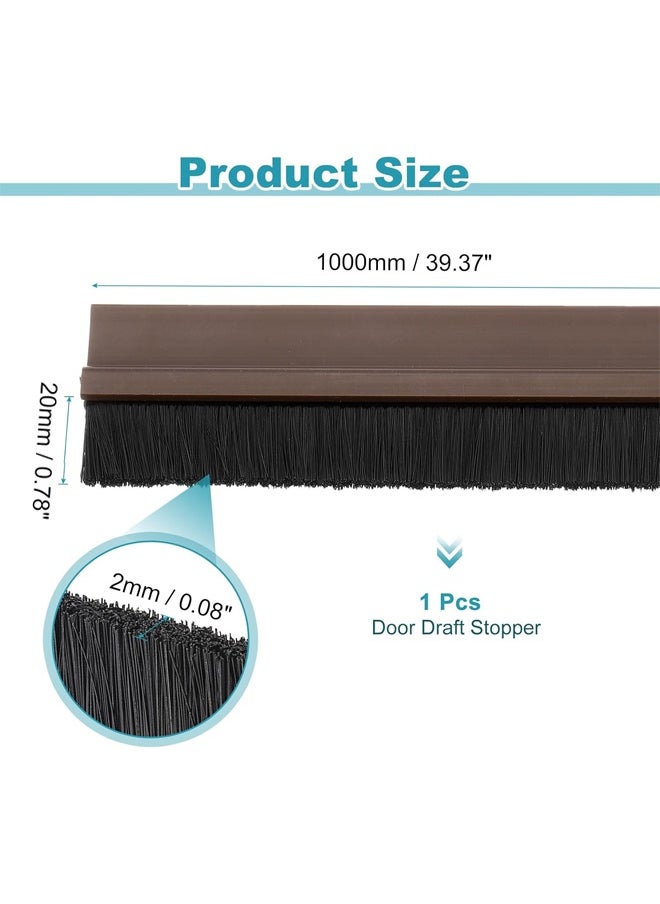 HQ-GAMING - Door Draft Stopper Adhesive Door Weather Stripping Door Bottom Seal Strip Under Door Sweep with Brush for Cold Insulation Dust Noise Blocker Door Brush Bottom Sweep Weatherproofing Solution for Gaps (Brown) - Image 1