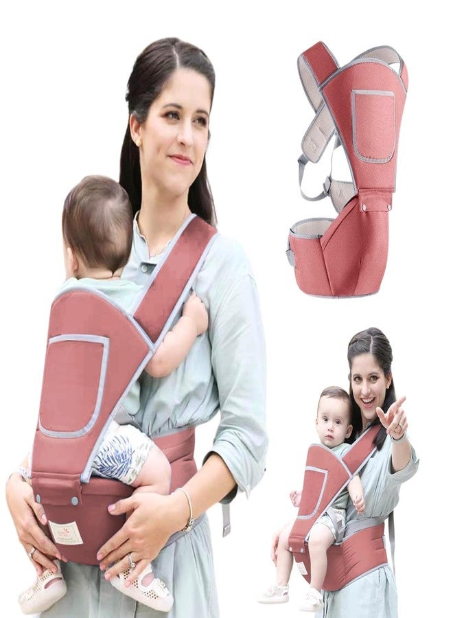 DTR Creation 4-in-1 Baby Carrier with Hip Seat | Ergonomic Infant to Toddler Carrier for 0-36 Months | Adjustable Sling for Newborn | Front & Back Carry Baby Holder with Lumbar Support (Pink) - Image 1