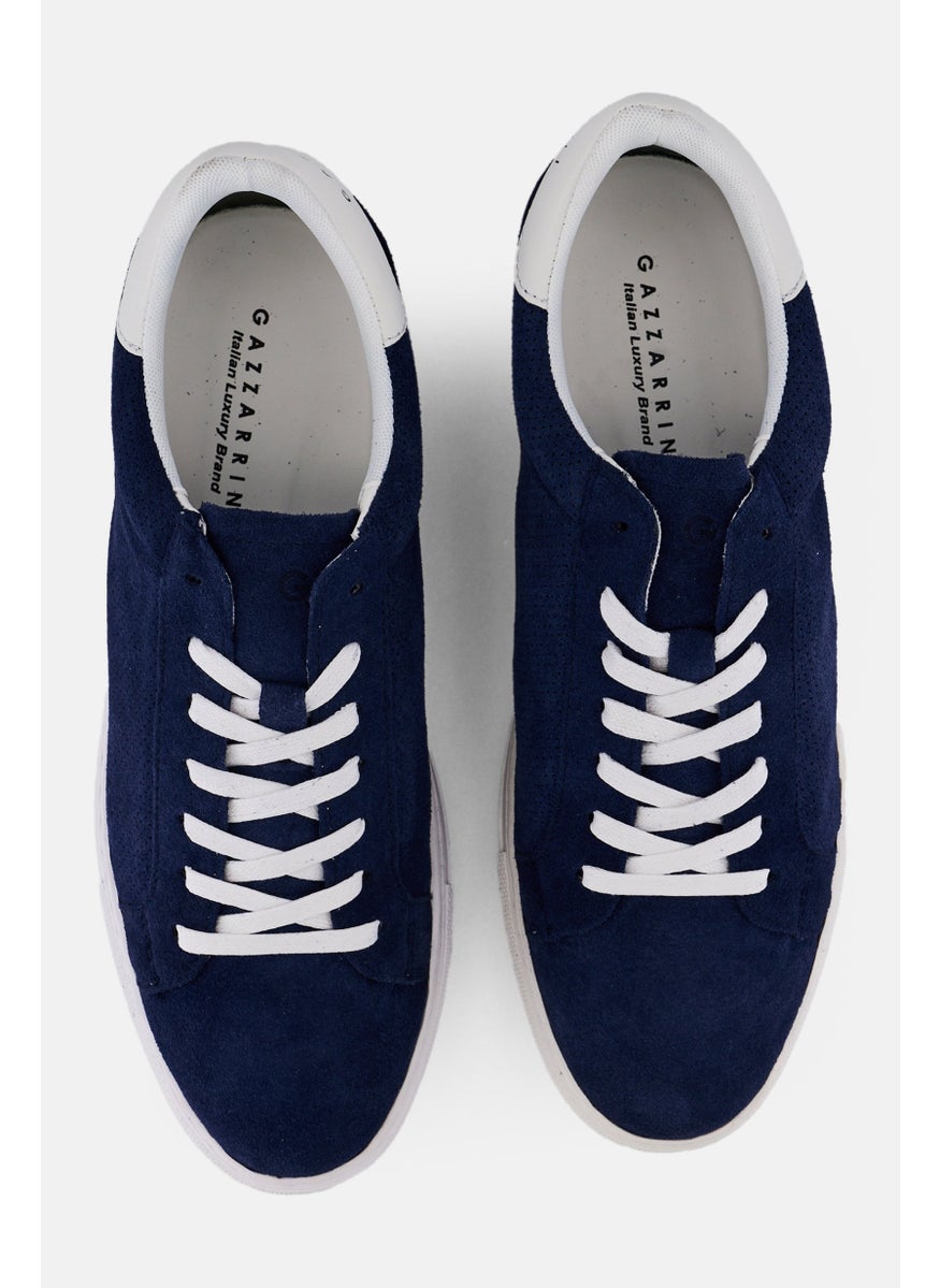 Gazzarrini Men Lace Up Casual Sneakers, Navy  - Image 4