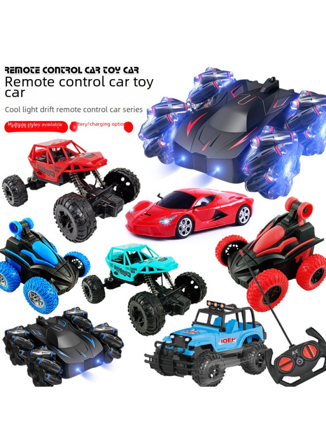 Generic Remote Control Car Children's Gifts Toy Car Four-way Boy Remote Control Sports Car Racing Car Stall Generation-Color:[Four-way-Battery Edition] Red-Tipper Stunt Car TJ2039 (Express Box) 244g  - Image 2