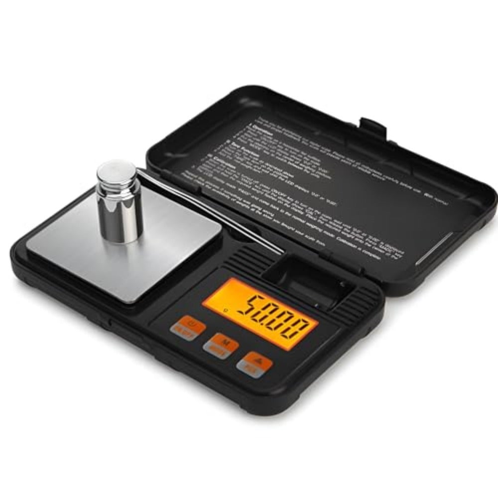Digital Scale, 200g x 0.01g Gram Scale with Pocket Size, 50g Calibration Weight, 6 Units Conversion, LCD Back-Lit Display, Use for Jewelry/Gold/Food/Powder/Spice