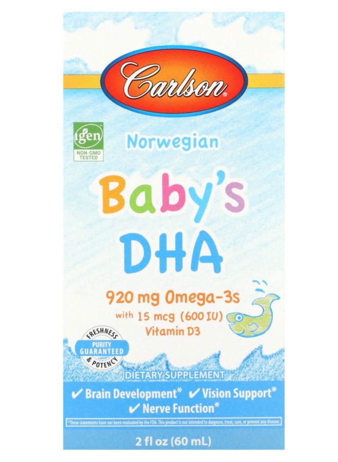 Carlson زيت DHA للأطفال النرويجي 2 أونصة سائلة (60 مل)