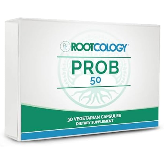 Rootcology by Dr. Izabella Wentz | ProB 50 | 18 Shelf-Stable Probiotic Strains to Support Gut Health and Maintain Bowel Regularity with Bifidobacterium, Lactobacillus and More | 30 Vegetarian Capsules - Image 1